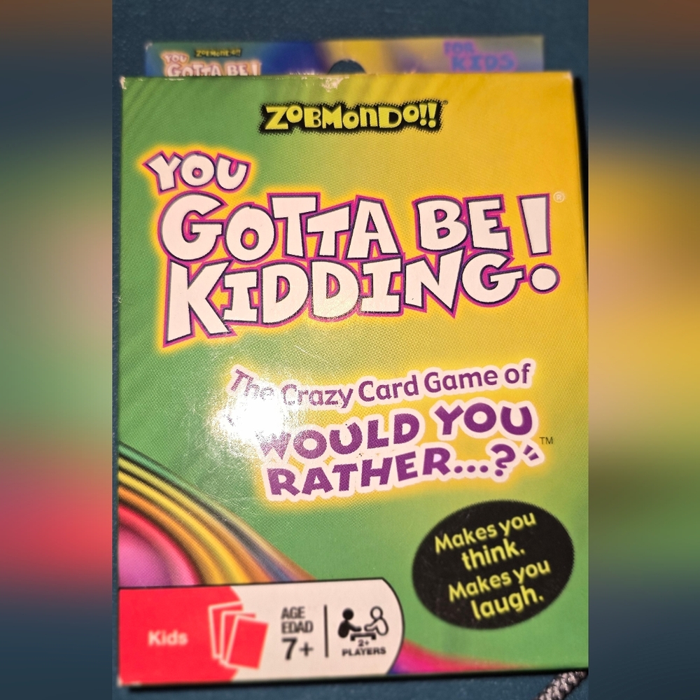 You Gotta Be Kidding! Kids Card Game Zobmondo! New Factory Sealed